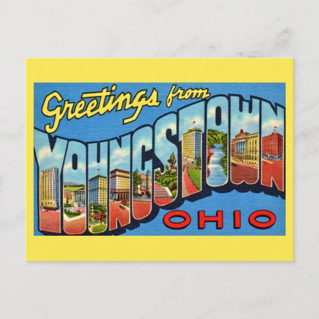 Retro Youngstown Ohio Greeting  Postcard (Front)