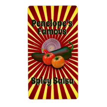 Retro Your Famous Salsa Canning Sticker Label