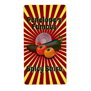 Retro Your Famous Salsa Canning Sticker Label