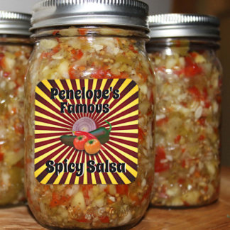 Retro Your Famous Salsa Canning Sticker Label