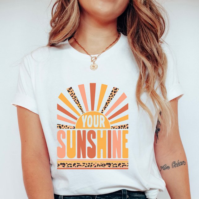 Retro Your Sunshine; Colourful Summer Leopard Prin T-Shirt (Creator Uploaded)