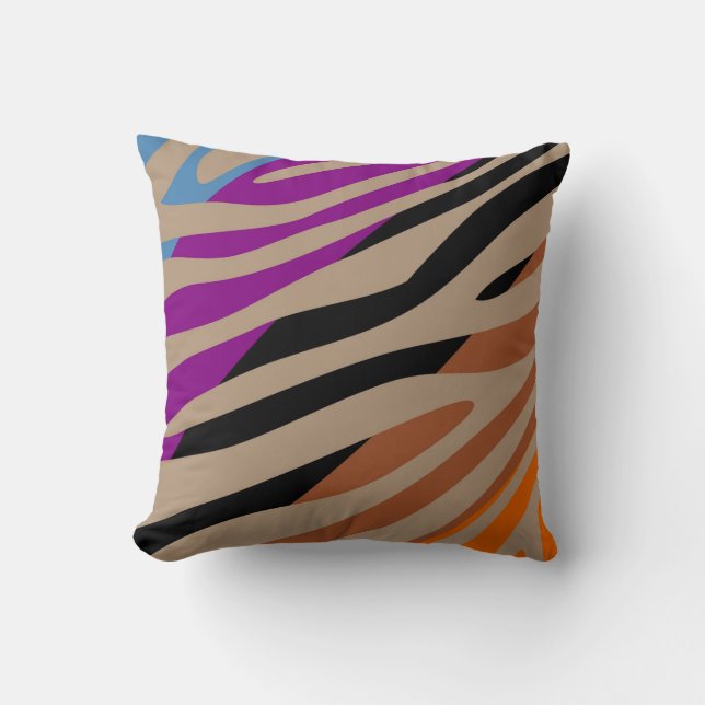Retro Zebra Print Skin Pattern 2 Cushion (Front)