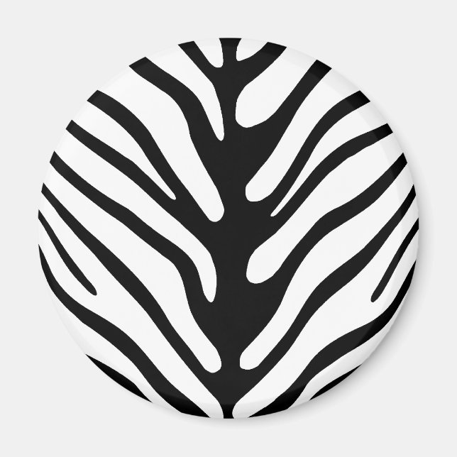 Retro Zebra Stripe Motif Magnet (Front)