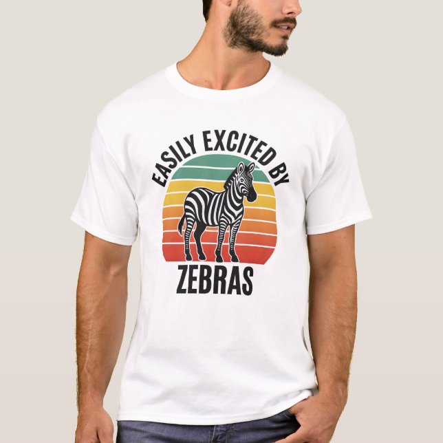 Retro Zebra Sunset with Fun Wild Spirit T-Shirt (Front)