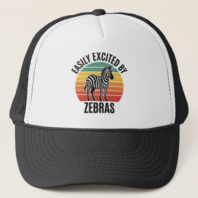 Retro Zebra Sunset with Fun Wild Spirit Trucker Hat (Front)