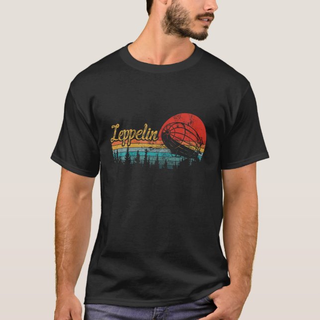 Retro Zeppelin 70s Dirigible Blimp Airship Zepelin T-Shirt (Front)