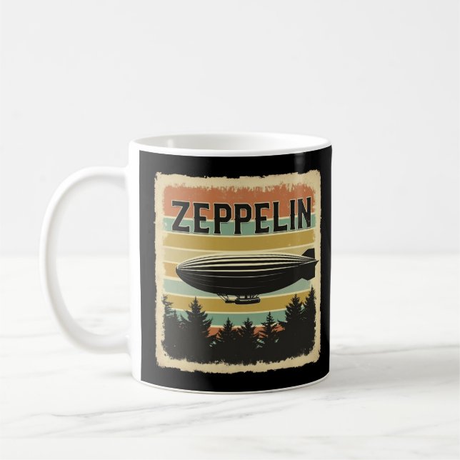 Retro Zeppelin Dirigible Airship Zepelin Zepplin Coffee Mug (Left)