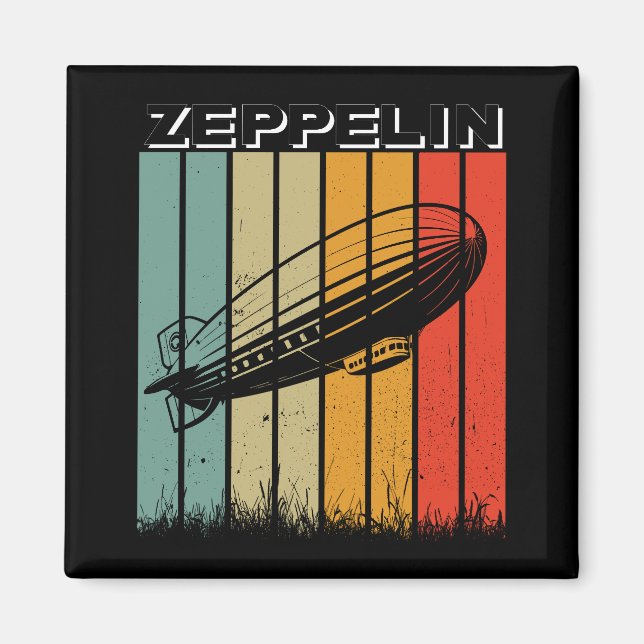 Retro Zeppelin Dirigible Airship Zepelin Zepplin Magnet (Front)
