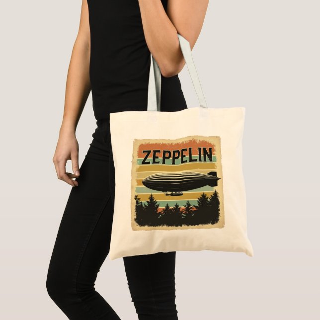 Retro Zeppelin Dirigible Airship Zepelin Zepplin Tote Bag (Front (Product))