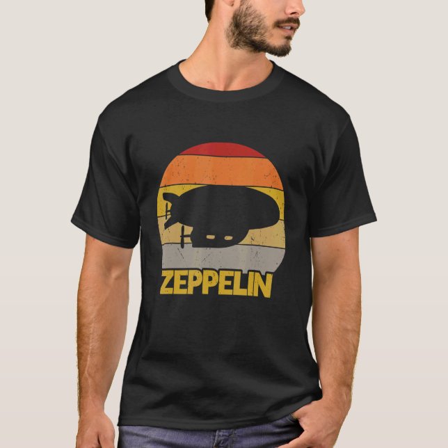 Retro Zeppelin  Dirigible Blimp Airship 70s T-Shirt (Front)