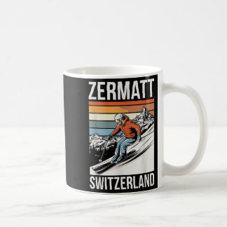 Retro Zermatt Switzerland Ski Resort, Fun Alpine S Coffee Mug