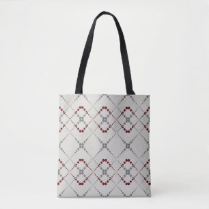 Retro zig zag geometric pattern tote bag