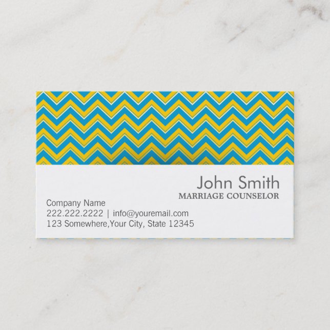 Retro Zigzag Marriage Counseling Business Card (Front)