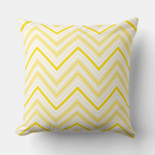 Retro Zigzag Pattern Yellows & White Cushion
