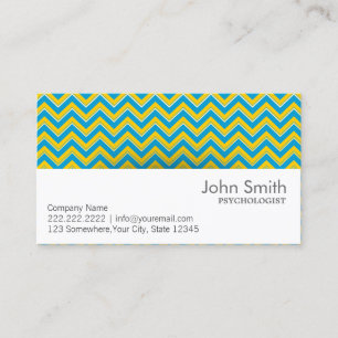 Retro Zigzag Psychologist Business Card