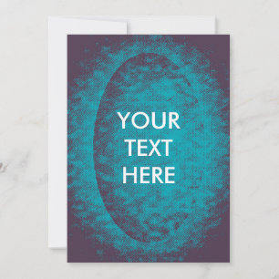 Retro Zine Halftone Grunge Turquoise and Purple Invitation