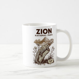 Retro Zion National Park Collared Lizard Hiking Ca Coffee Mug