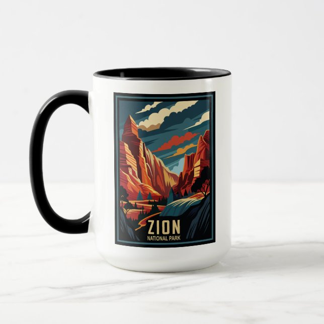 Retro Zion National Park  Mug (Left)