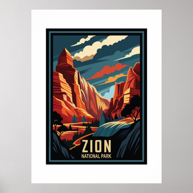 Retro Zion National Park Poster (Front)