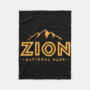 Retro Zion National Park Utah Mountain Women Men K Fleece Blanket