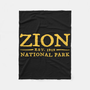 Retro Zion National Park Utah Vintage Women Men Ki Fleece Blanket
