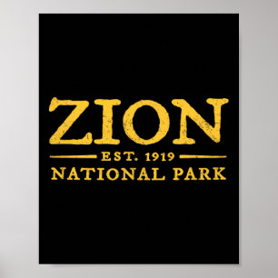 Retro Zion National Park Utah Vintage Women Men Ki Poster