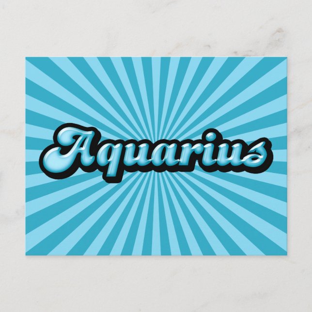 Retro Zodiac Aquarius Postcard (Front)