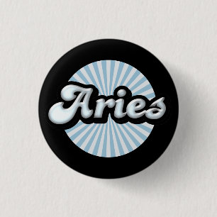 Retro Zodiac Aries Button
