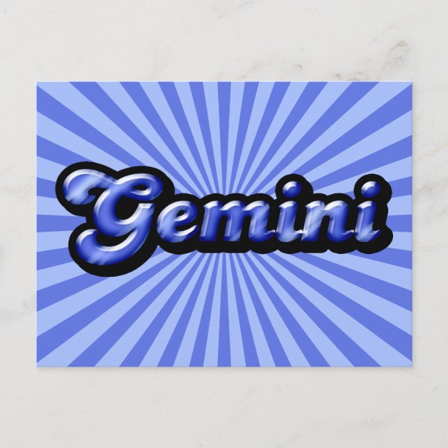 Retro Zodiac Gemini Postcard (Front)
