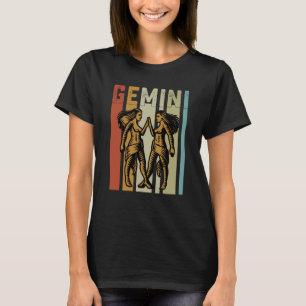 Retro Zodiac Gemini Vintage Style Astrology T-Shirt