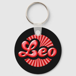 Retro Zodiac Leo Key Ring