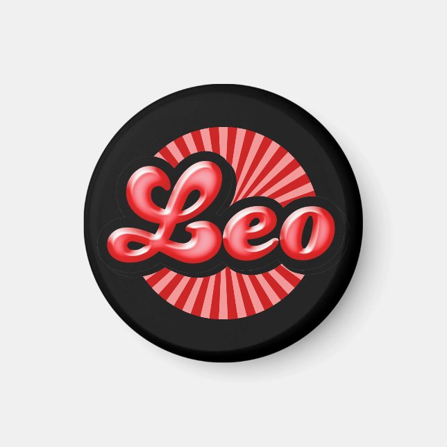 Retro Zodiac Leo Magnet (Front)