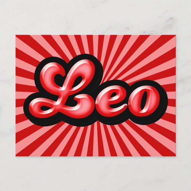 Retro Zodiac Leo Postcard (Front)