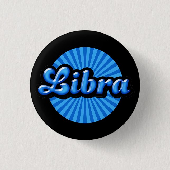 Retro Zodiac Libra Pinback Button (Front)