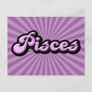 Retro Zodiac Pisces Postcard