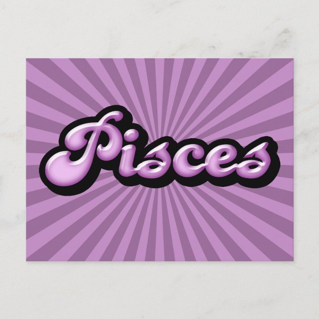 Retro Zodiac Pisces Postcard (Front)