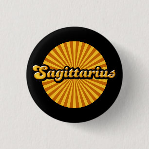 Retro Zodiac Sagittarius Pinback Button