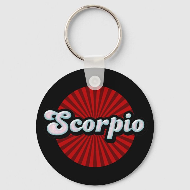 Retro Zodiac Scorpio Key Ring (Front)