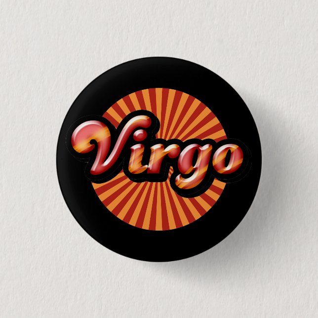 Retro Zodiac Virgo Pinback Button (Front)