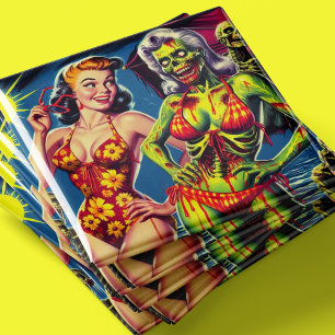Retro Zombie Pin-up Magnet
