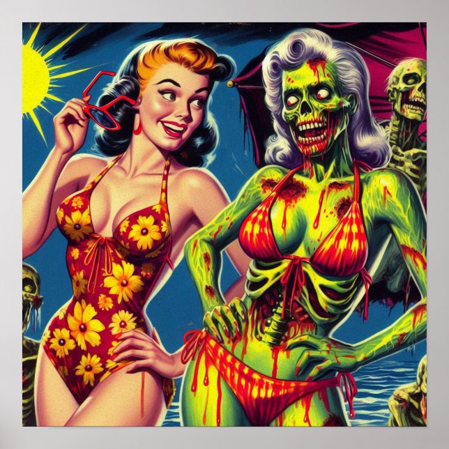 Retro Zombie Pin-up Poster (Front)