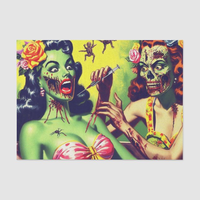 Retro Zombie Pin-up Tissue Paper (Front)