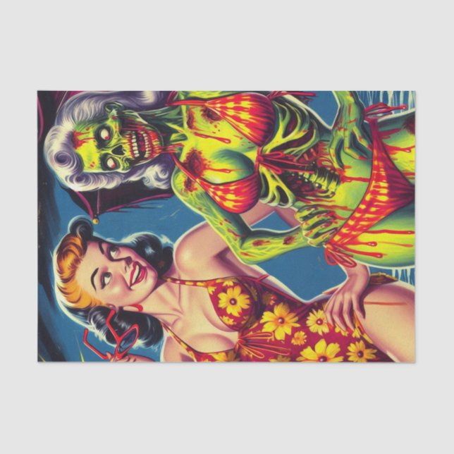 Retro Zombie Pin-up Tissue Paper (Front)