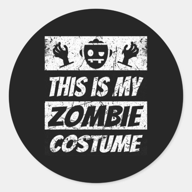 Retro Zombies Halloween Boys Kids Funny Costume  Classic Round Sticker (Front)