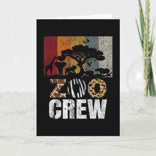 Retro Zoo Crew Safari Wildlife Family Zoo Day Trip Card