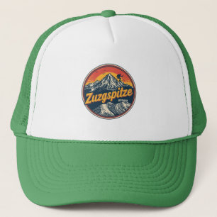Retro Zugspitze bavarian outdoor nature gifts Trucker Hat