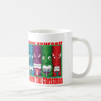 RetroTikiChristmasHeads-ClassicWhiteMug 11oz Coffee Mug