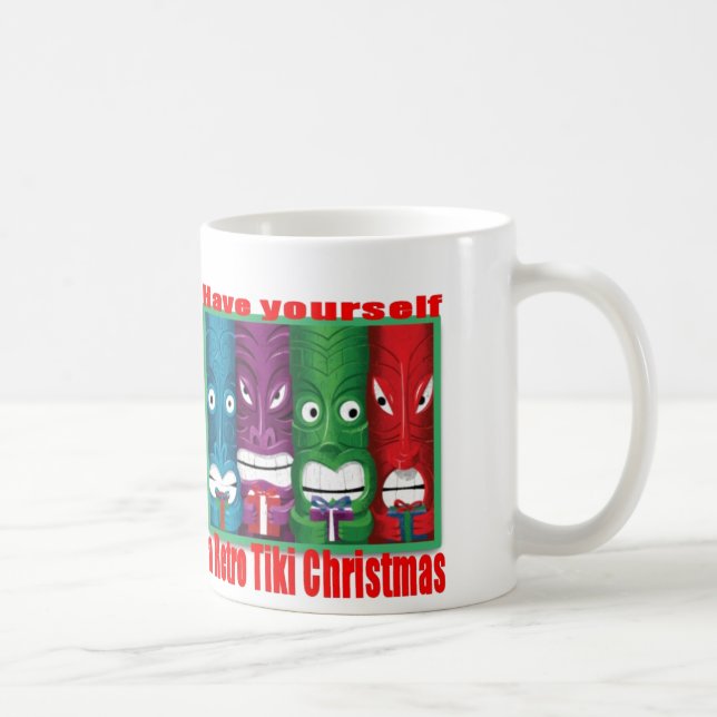 RetroTikiChristmasHeads-ClassicWhiteMug 11oz Coffee Mug (Right)