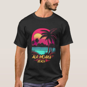 Retrowave Beach Ala Moana Beach T-Shirt