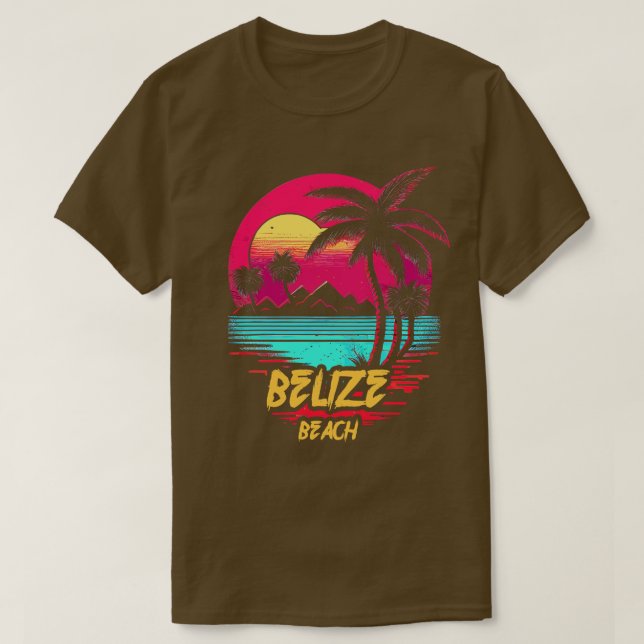 Retrowave Beach Belise Beach T-Shirt (Design Front)